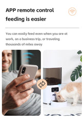 Smart Automatic Pet Feeder with Camera – WiFi Dog & Cat Food Dispenser with Timer & Stainless Steel Bowl