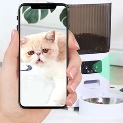 Smart Automatic Pet Feeder with Camera – WiFi Dog & Cat Food Dispenser with Timer & Stainless Steel Bowl