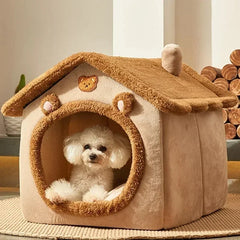 Foldable Pet House with Mattress – Winter Kennel for Small & Medium Pets